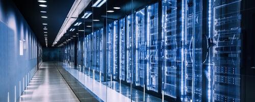 Interior of a data center