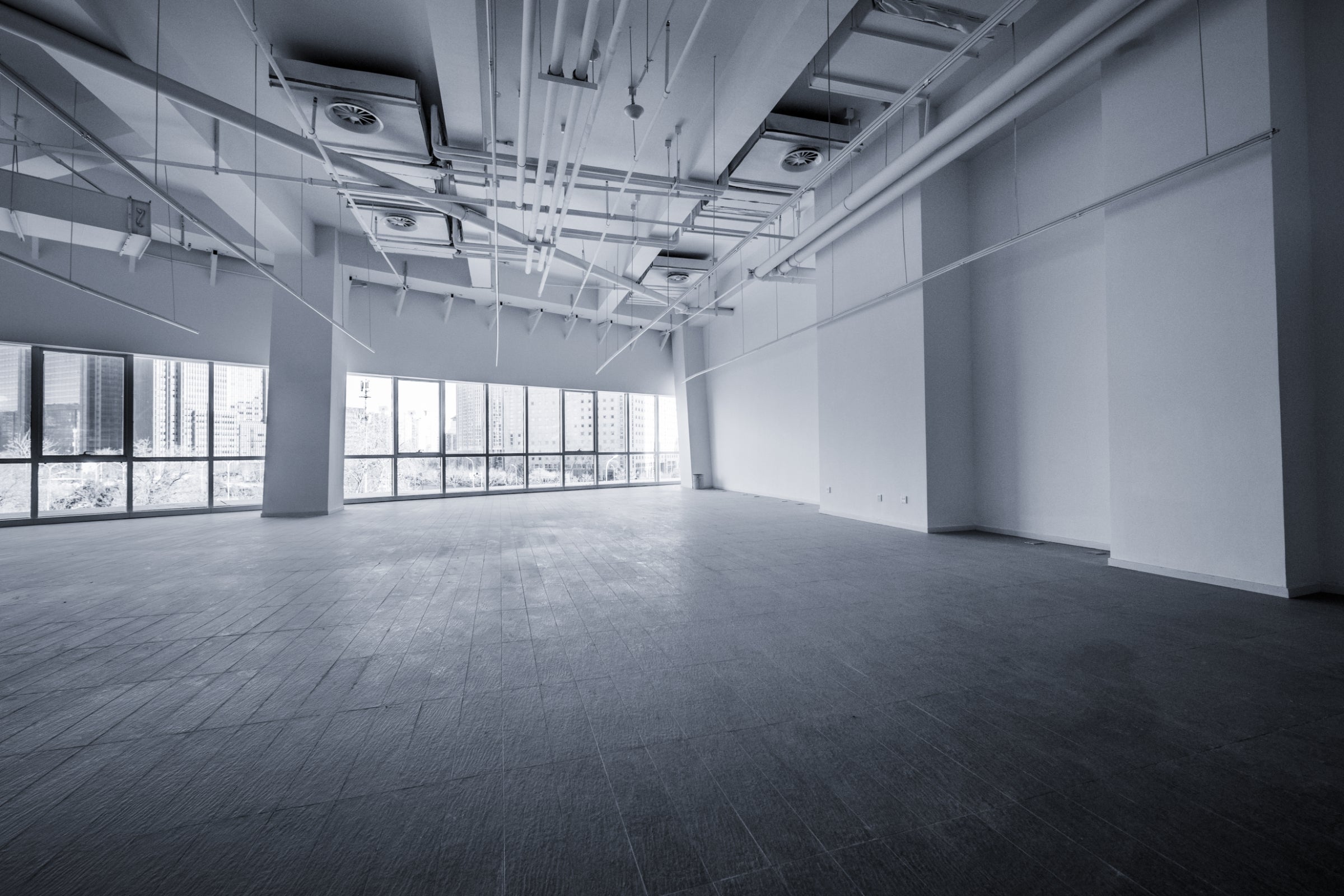 empty white office building