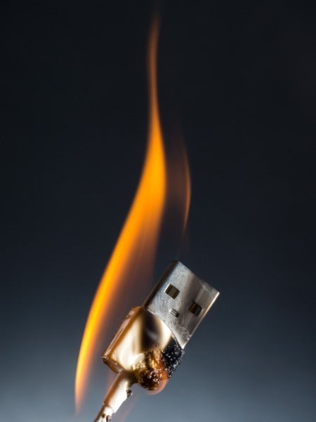 USB-C cable with fire