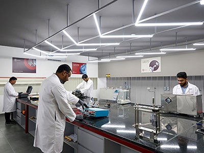 The Abu Dhabi lab team at work