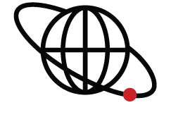Orbiting a globe icon
