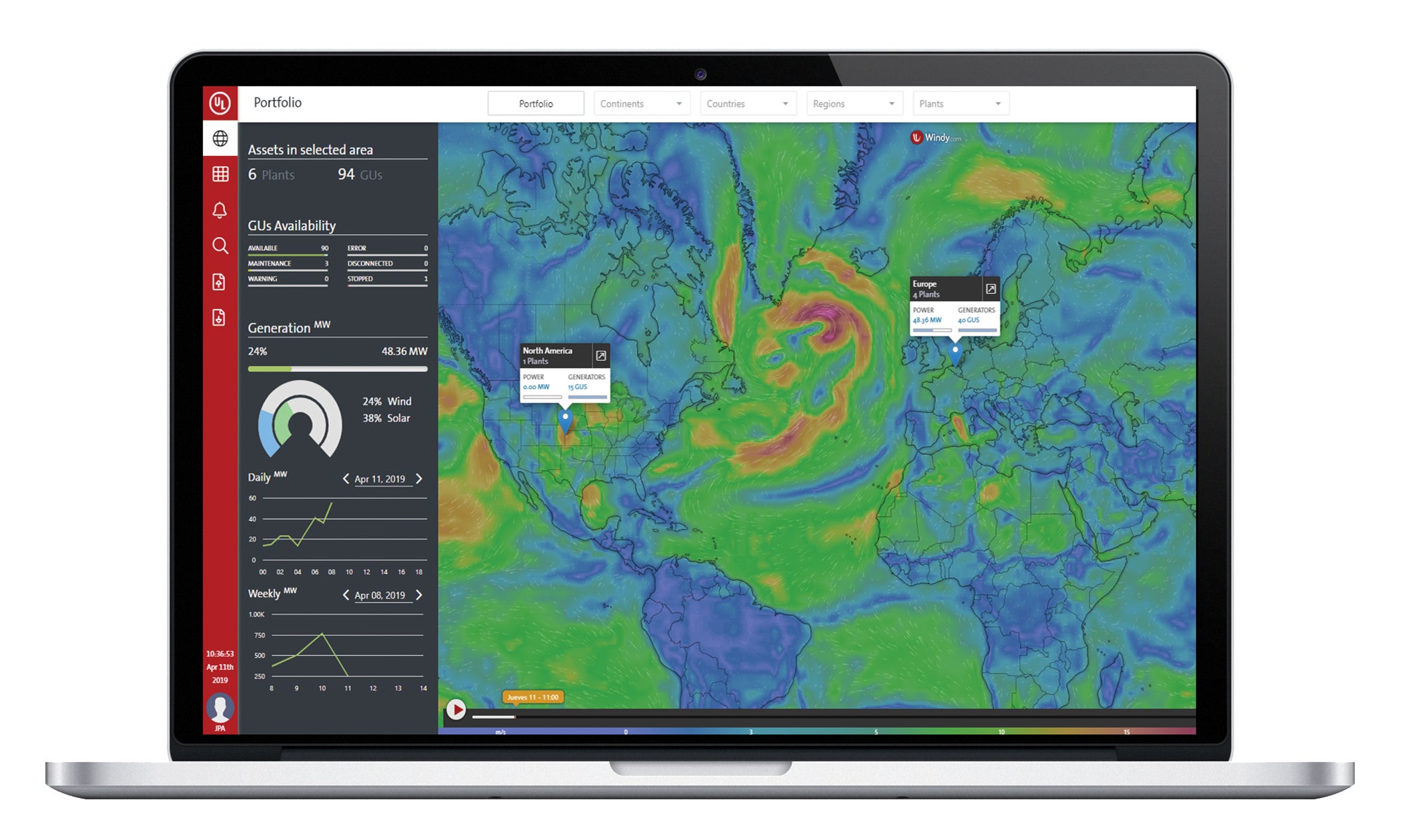 Renewable Asset Monitoring Platform screenshot on desktop