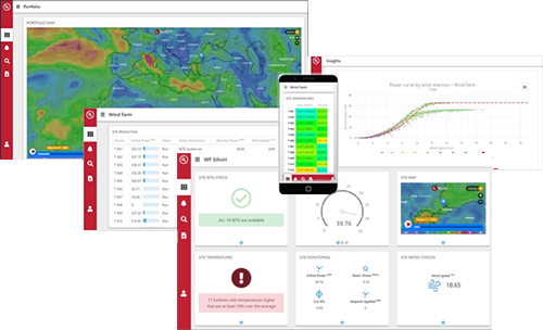Renewable Asset Monitoring Platform screenshots on several platforms