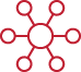 Red supply chain connection icon