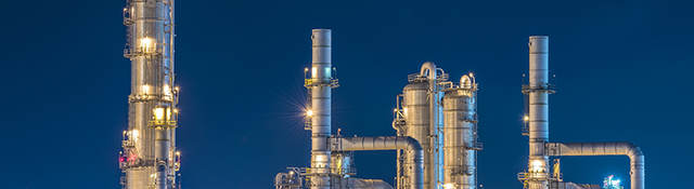 Refinery at night