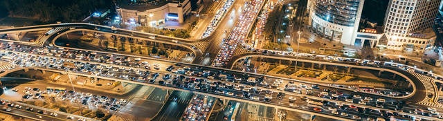 Aerial View of Traffic Jam, Beijing, China