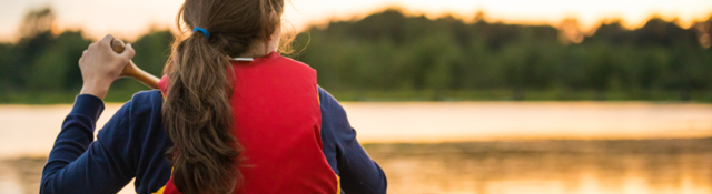 Woman wearing personal flotation device