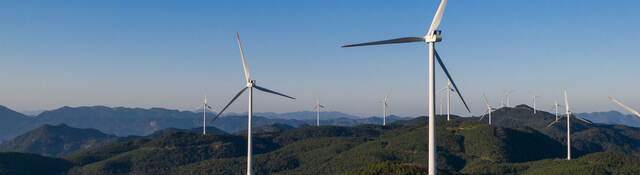 wind turbines on a hill