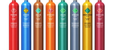 flammable refrigerants lined up in colorful row