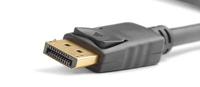 A close-up image of a black USB cord