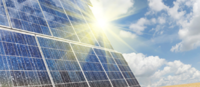 Solar panels in a wheat field