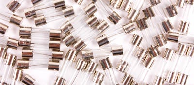 Many fuses on a white background