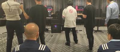 UL employees testing AR devices