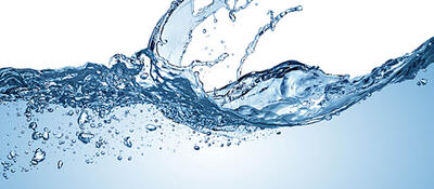 Water making a crashing wave