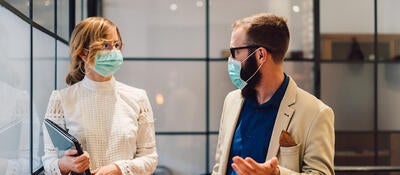 employees wearing masks