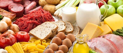 Various foods laid out