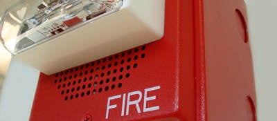 Emergency fire alert light