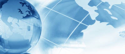 blue globe by detail of map from blue globe