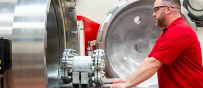 UL engineer works in the Hazardous locations laboratory, testing a product