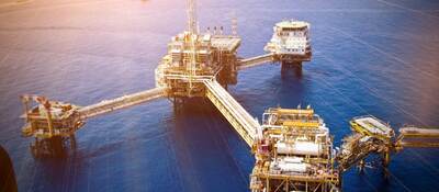 Aerial view of oil rig