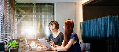 Business analysis in modern office in Japan