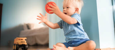 Child playing with toys