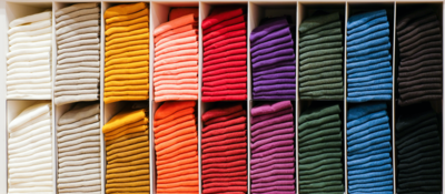 Colorful shelf in a retail store