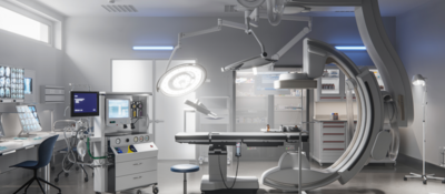 High-tech medical devices in an operating room