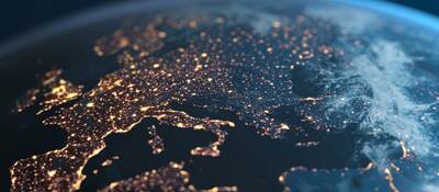 Europe at night seen from space
