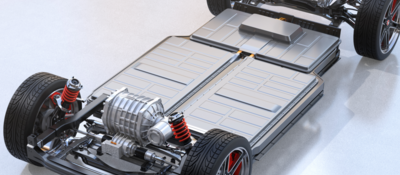 Battery packs on an electric vehicle chasis