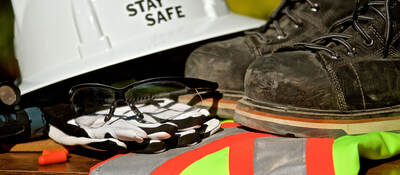 An assortment of personal protective equipment
