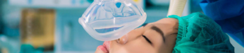 Close up of woman getting anesthesia