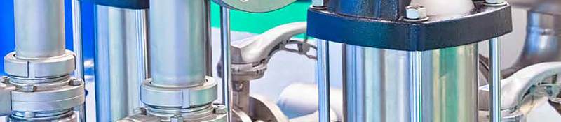 Close up of components of a water system