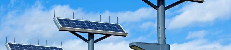 Solar lighting with blue sky in the background