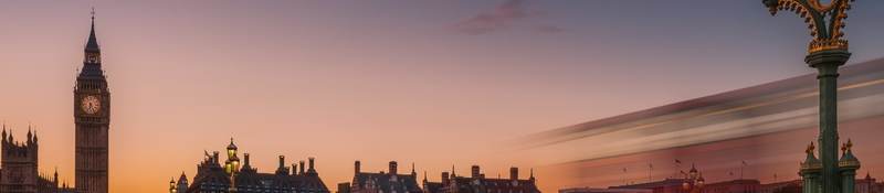 Big Ben and Westminster Bridge in the sunset
