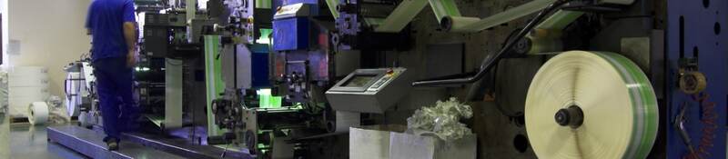 Industrial printer in factory setting