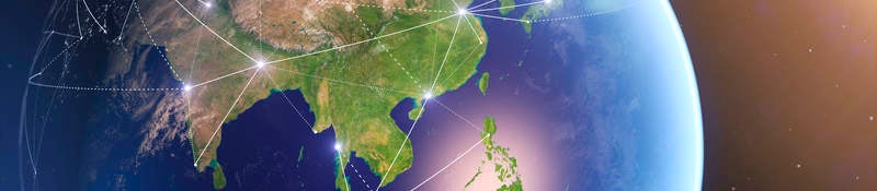 Globe with connected lighting graphic