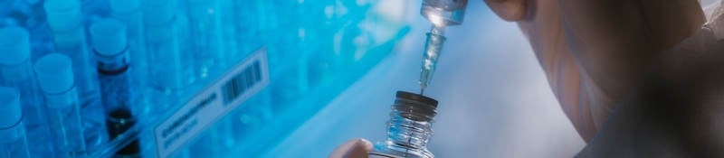 Scientist working with a vaccine 