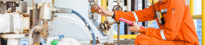 Engineer inspecting hazardous locations equipment