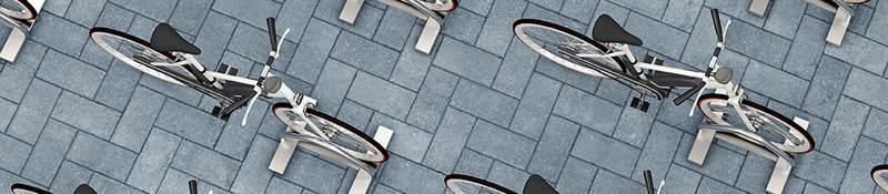 Grid of e-bikes charging