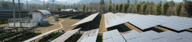 High view of solar panels