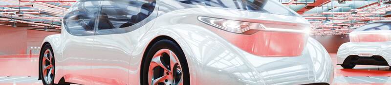 EV car on showroom floor