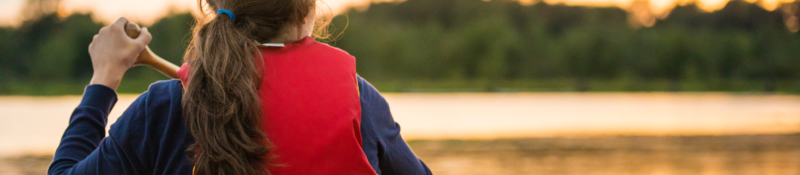 Woman wearing personal flotation device