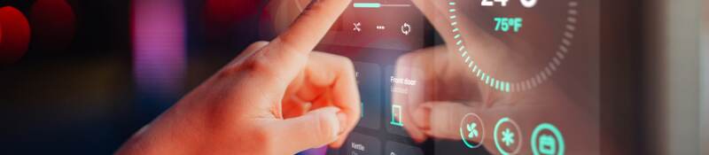 Home dashboard controlling smart home appliances