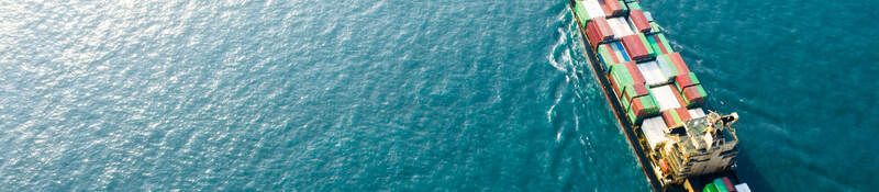 Cargo ship on the open sea