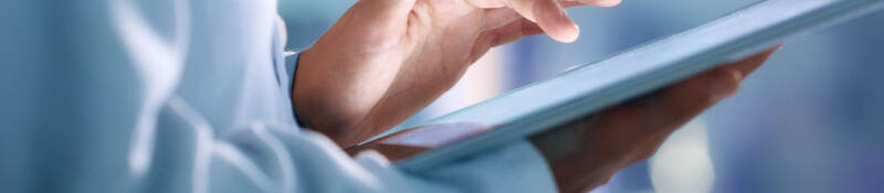 Doctor holding a tablet