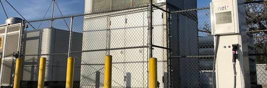 hydrogen fuel tank surrounding by fenced in cooling tanks