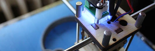 Top-view of 3D printer printhead