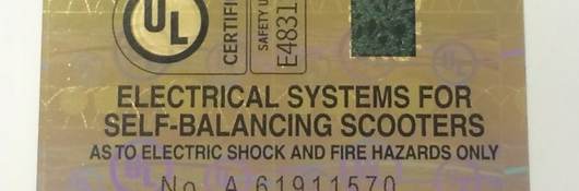 UL Hoverboard Label Image