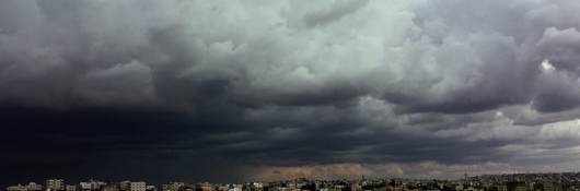 storm clouds gather over Puerto Rico